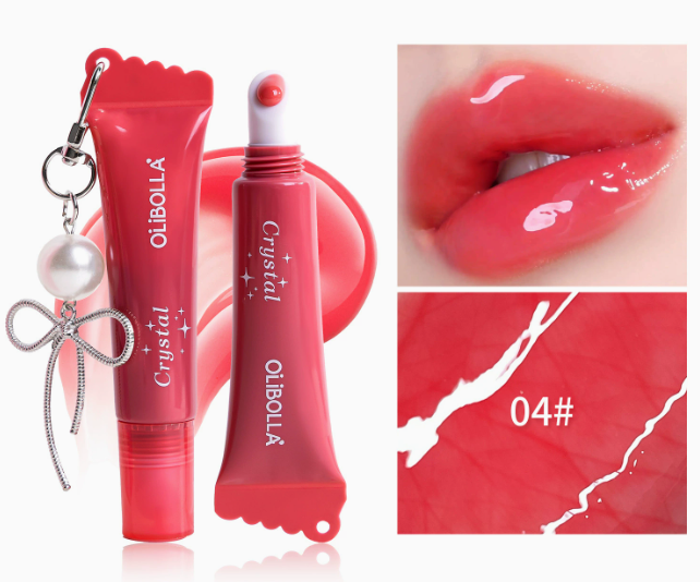 Glossy Lip Glaze Serum | Hydrating Non-Sticky Liquid Peptide Lip Gloss, Easy-Pigment High-Shine Color Lip Treatment