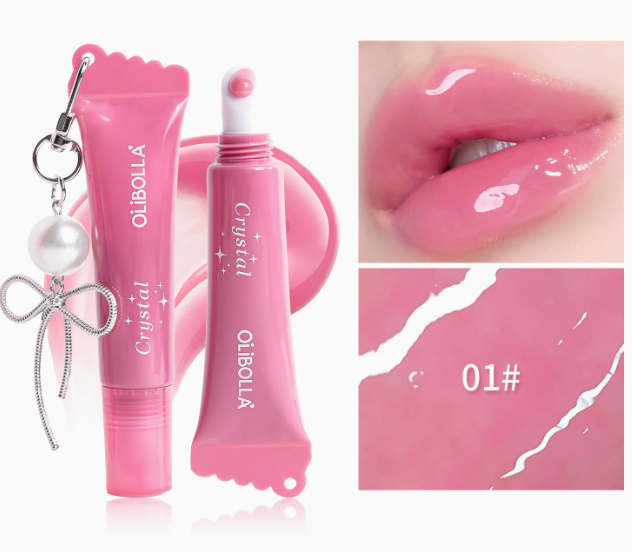 Glossy Lip Glaze Serum | Hydrating Non-Sticky Liquid Peptide Lip Gloss, Easy-Pigment High-Shine Color Lip Treatment