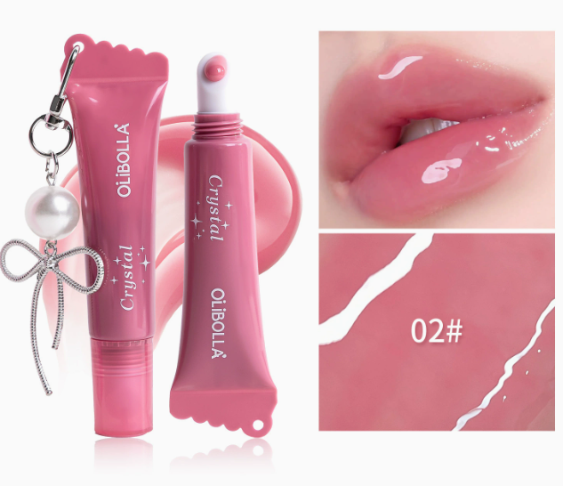 Glossy Lip Glaze Serum | Hydrating Non-Sticky Liquid Peptide Lip Gloss, Easy-Pigment High-Shine Color Lip Treatment