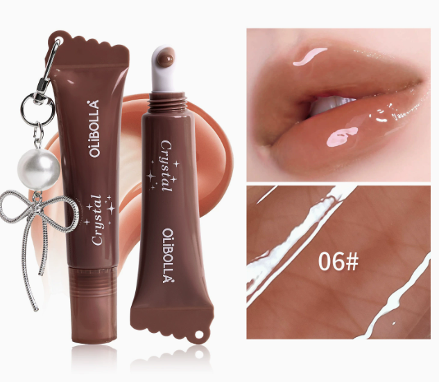Glossy Lip Glaze Serum | Hydrating Non-Sticky Liquid Peptide Lip Gloss, Easy-Pigment High-Shine Color Lip Treatment