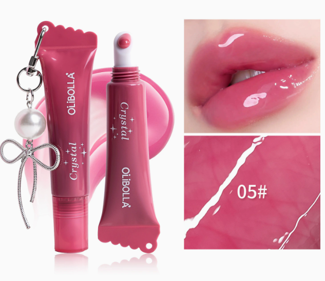 Glossy Lip Glaze Serum | Hydrating Non-Sticky Liquid Peptide Lip Gloss, Easy-Pigment High-Shine Color Lip Treatment